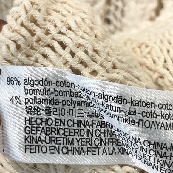 Zara cream open knit crocheted, short sleeve top - Picture 6 of 13